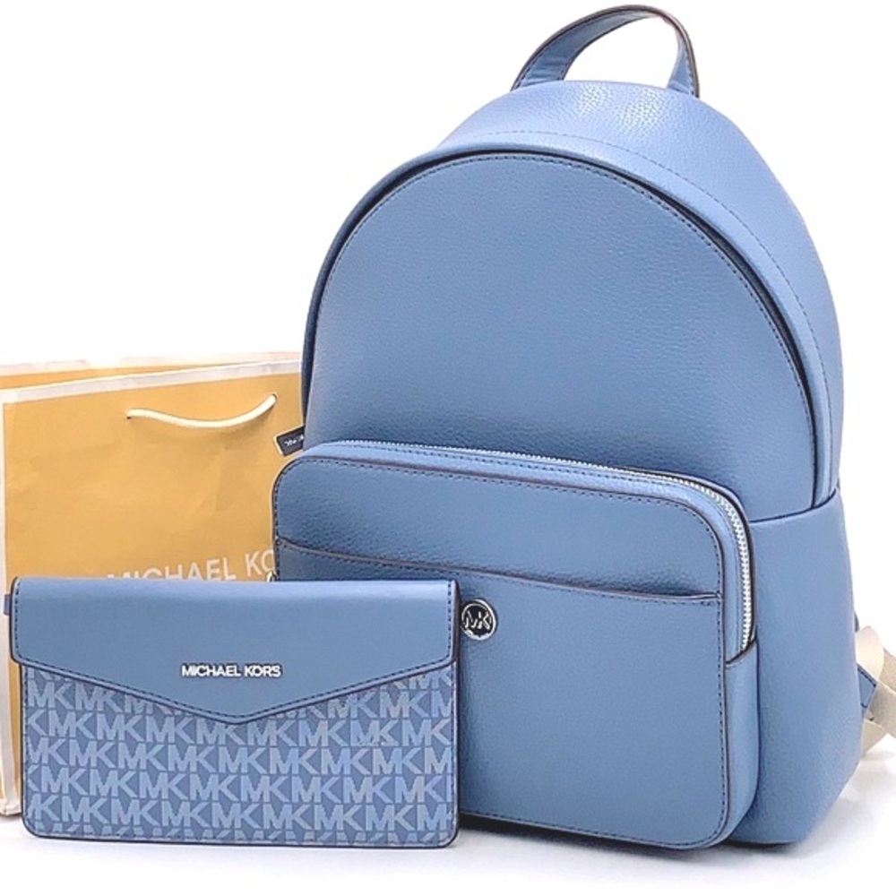 MICHAEL KORS  Maisie Medium Pebbled Leather 2-in-1 Backpack Denim  NWT